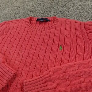 Ralph Lauren Coral Cable Knit Sweater
